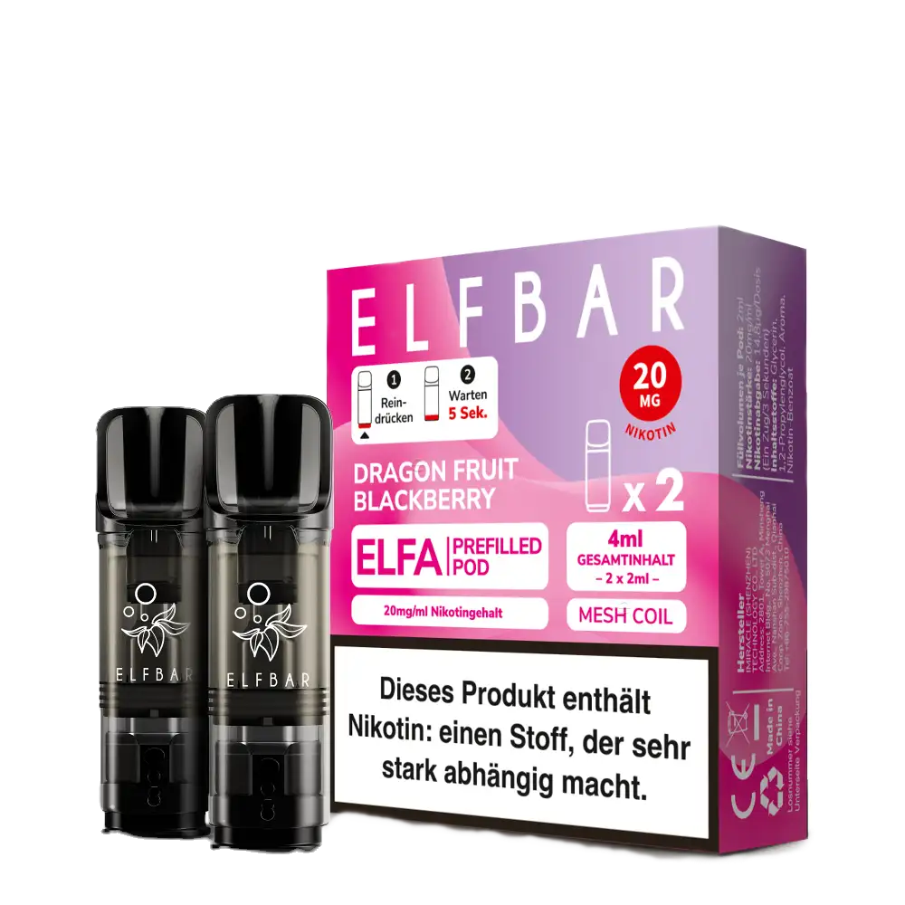 ELF Bar - ELFA - Prefilled Pods (2 Stück) - Dragon Fruit Blackberry - 20mg/