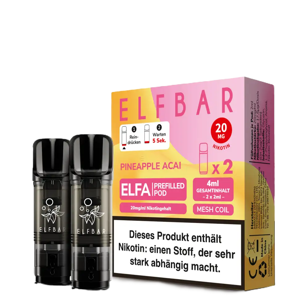 ELF Bar - ELFA - Prefilled Pods (2 Stück) - Pineapple Acai - 20 mg/ml