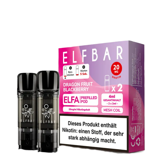 ELF Bar - ELFA - Prefilled Pods (2 Stück) - Dragon Fruit Blackberry  - 20mg/