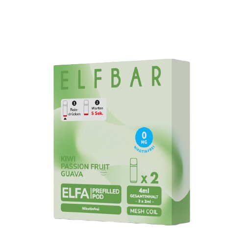 ELF Bar - ELFA - Prefilled Pods (2 Stück)-Kiwi Passion Fruit Guava - Nikotinfrei