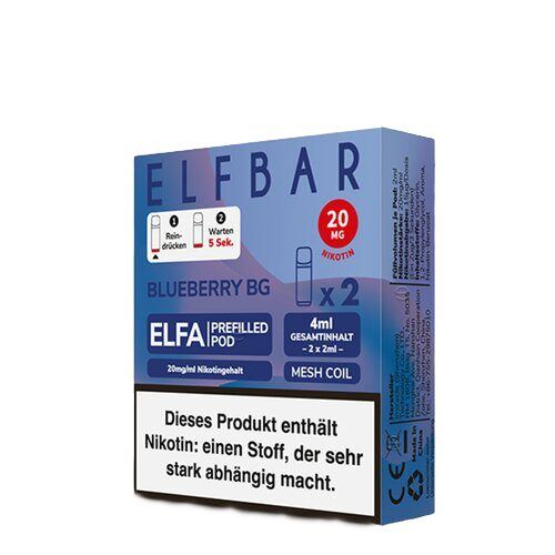 ELF Bar - ELFA - Prefilled Pods (2 Stück) - Blueberry BG (Bubblegum) - 20mg/ml