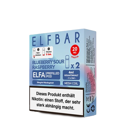 ELF Bar - ELFA - Prefilled Pods (2 Stück) - Blueberry Sour Raspberry - 20mg/ml