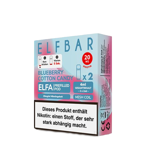 ELF Bar - ELFA - Prefilled Pods (2 Stück) - Blueberry Cotton Candy - 20mg/ml