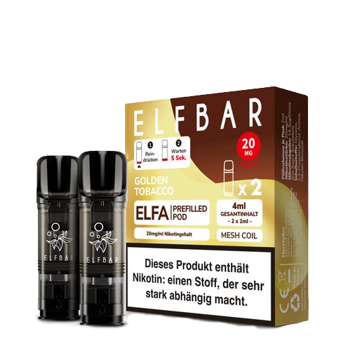 ELF Bar - ELFA - Prefilled Pods (2 Stück) - Golden Tobacco - 20mg/ml