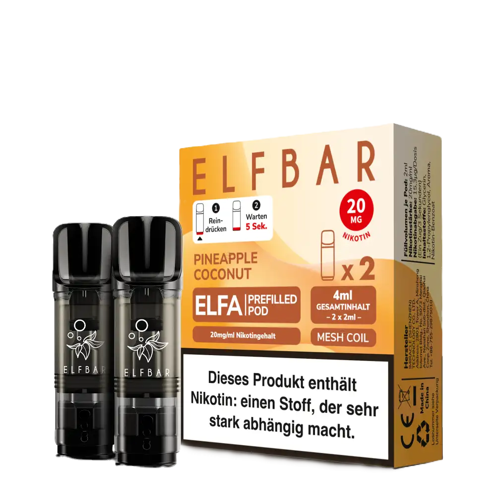 ELF Bar - ELFA - Prefilled Pods (2 Stück) - Pineapple Coconut  - 20 mg/ml