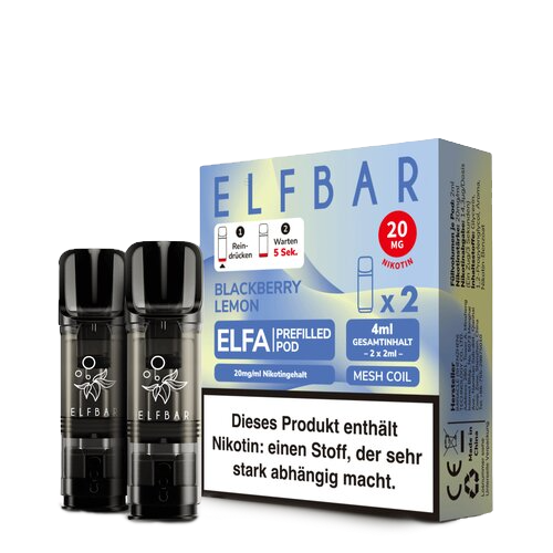 ELF Bar - ELFA - Prefilled Pods (2 Stück) - Blackberry Lemon - 20mg/ml
