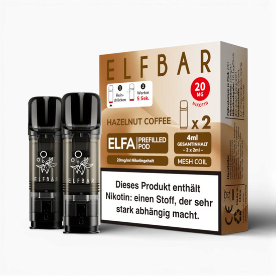 ELF Bar - ELFA - Prefilled Pods (2 Stück) - Hazelnut Coffee - 20mg/ml (Kopie)