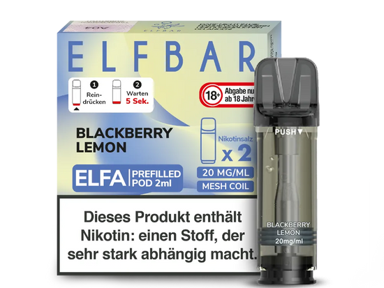 ELF Bar - ELFA - Prefilled Pods (2 Stück) - Blackberry Lemon - 20mg/ml