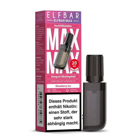 ELF Bar - MAX - Refill Container - Strawberry Ice - 10 ml - 20 mg/ml