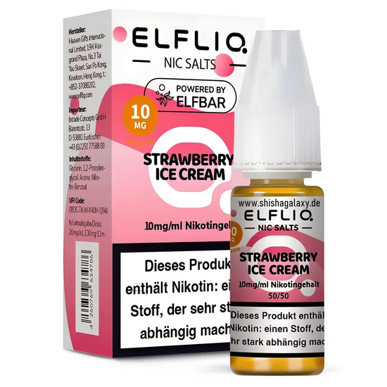 SALE - ELFLIQ - Strawberry Ice Cream - Nikotinsalz - 10 ml - 20 mg/ml - SALE
